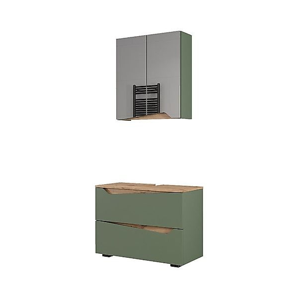 Vicco Badmöbel-Set Marelle, Grün/Artisan, 2 Teile, günstig online kaufen