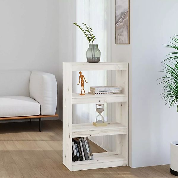 Vidaxl Bücherregal Raumteiler Weiß 60x30x103,5 Cm Massivholz Kiefer günstig online kaufen