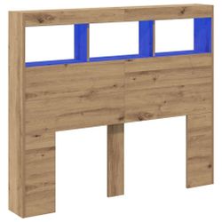 vidaXL Kopfteil Kopfteil-Schrank mit LED Eiche günstig online kaufen