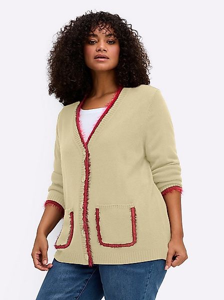 Sheego Strickjacke Strickjacke Langarm Jersey günstig online kaufen