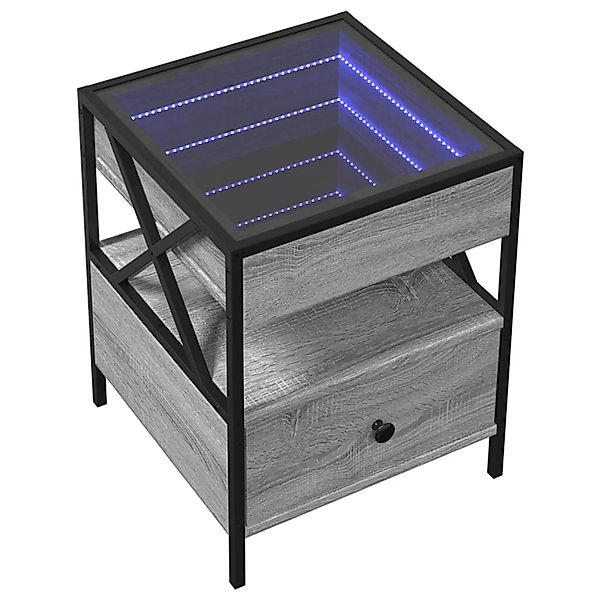 vidaXL Nachttisch Nachttisch mit Infinity-LED Grau günstig online kaufen