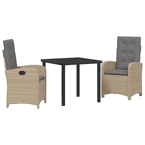 vidaXL Garten Essgruppe 3-Tlg Beige Poly Rattan 3380288 günstig online kaufen