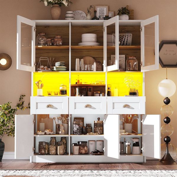 MODFU Hochschrank Multifunktionales,Sideboard (Küchenbuffet mit App-gesteue günstig online kaufen