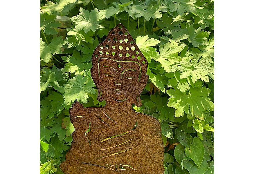 K&L Wall Art Gartenstecker Buddha Gartenschild Edelrost 65cm Roststecker Me günstig online kaufen