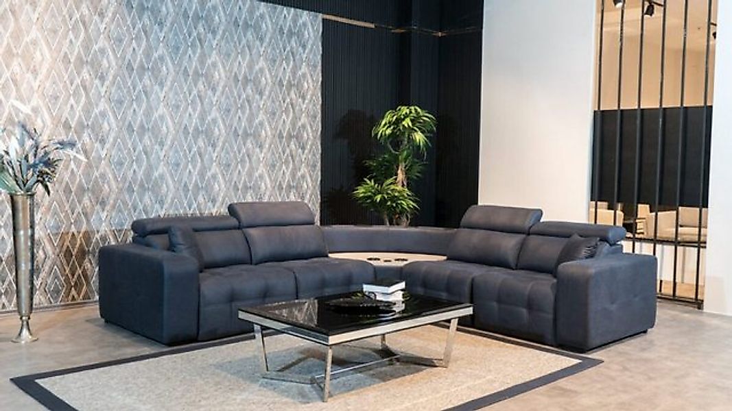 JVmoebel Ecksofa Ecksofa L form Ledersofa Großes Sofa Grau Couch Wohnzimmer günstig online kaufen