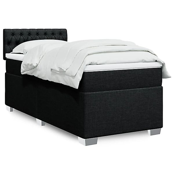 vidaXL Boxspringbett mit Matratze Schwarz 90x200 cm Stoff 3288080 günstig online kaufen