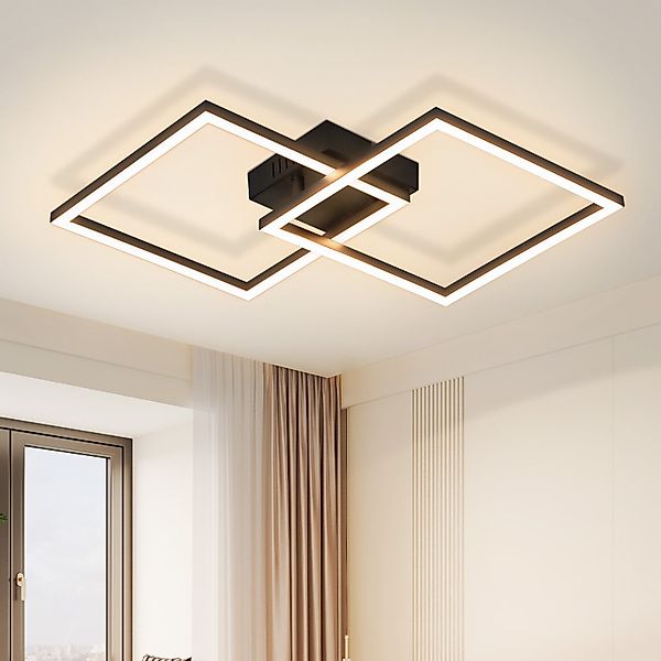 Nettlife LED Deckenleuchte Schwarz Eckig 12/20/24W günstig online kaufen