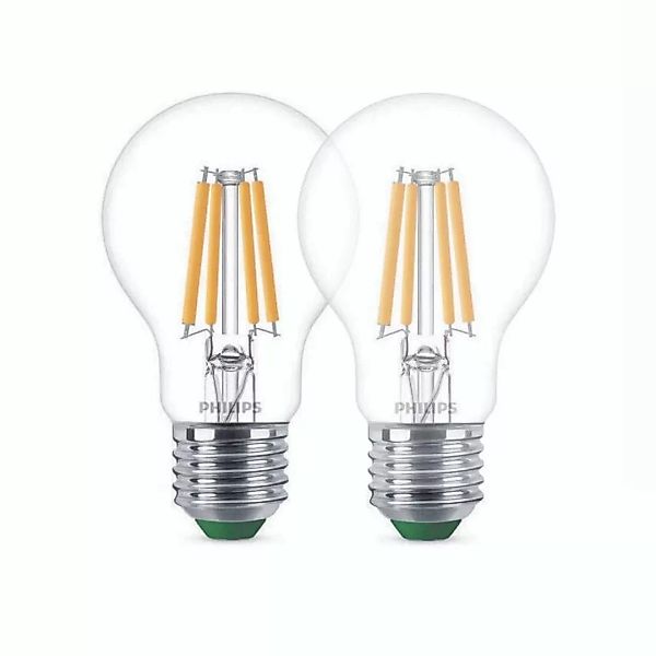 Philips LED Lampe E27 - Birne A60 2,3W 485lm 2700K ersetzt 40W Doppelpack günstig online kaufen