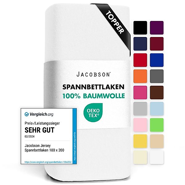 Jacobson Spannbettlaken TOPPER aus 100% Baumwolle, günstig online kaufen