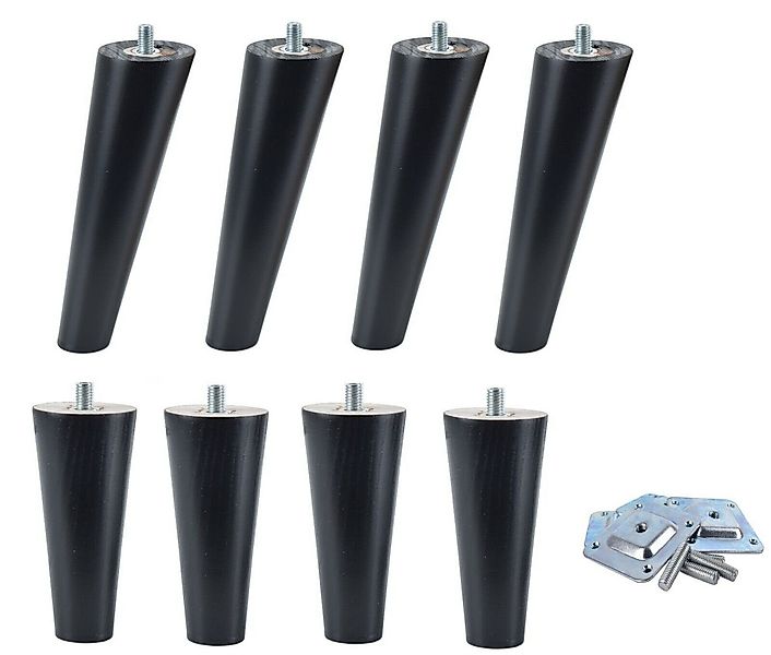 Prima-Online Möbelfuß Holz Schrank Möbelbeine Schräg Gerade Konisch Möbelfü günstig online kaufen