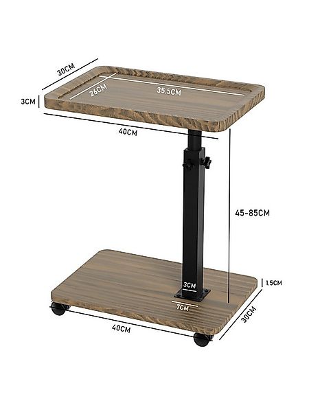 ROYGBIV Beistelltisch C Form mit 360° Drehfunktion, Höhenverstellbarer Side günstig online kaufen
