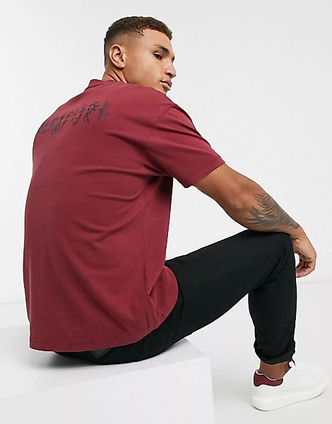 Napapijri – Yoik – T-Shirt in Rot-Marineblau günstig online kaufen