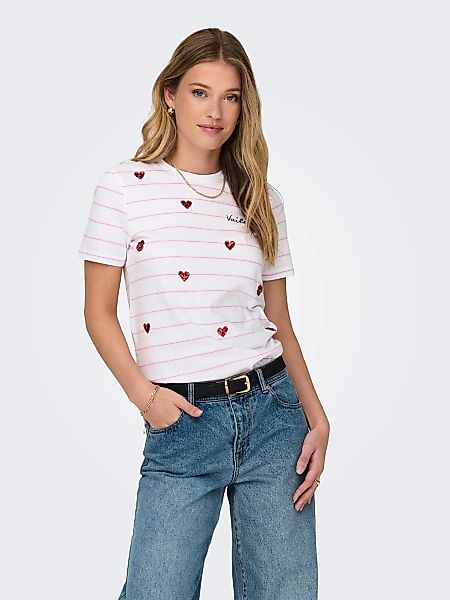 ONLY T-Shirt "ONLKITA LIFE REG S/S HEART TOP BOX JRS" günstig online kaufen