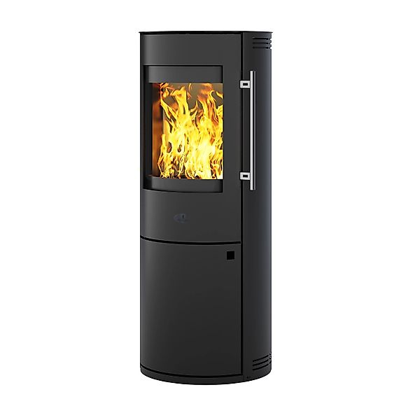 Kleining Kaminofen LUGANO, schwarz Stahl Schwarz 6 kW mit Automatik günstig online kaufen