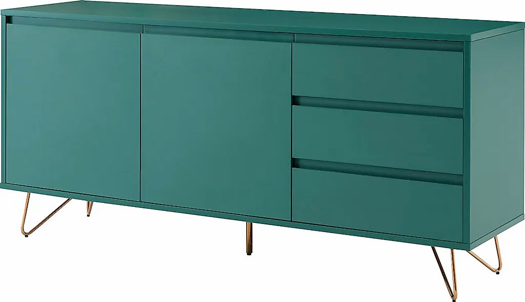 SalesFever Sideboard, Kommode mit Haarnadelbeine aus Metall mit Messinglegi günstig online kaufen