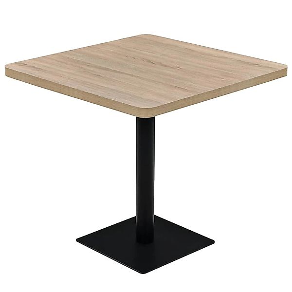 vidaXL Esstisch Bistrotisch MDF und Stahl Quadratisch 80x80x75 cm Eichenopt günstig online kaufen