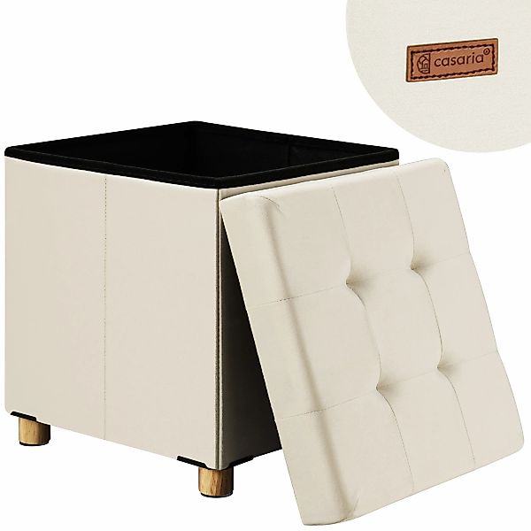 Sitzhocker Beige Samt 42x38x38cm faltbar günstig online kaufen