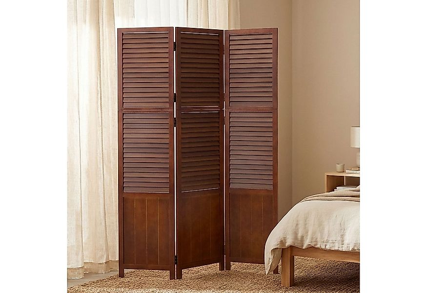 Homestyle4u Paravent Raumteiler Holz Trennwand Sichtschutz Braun Indoor (3- günstig online kaufen