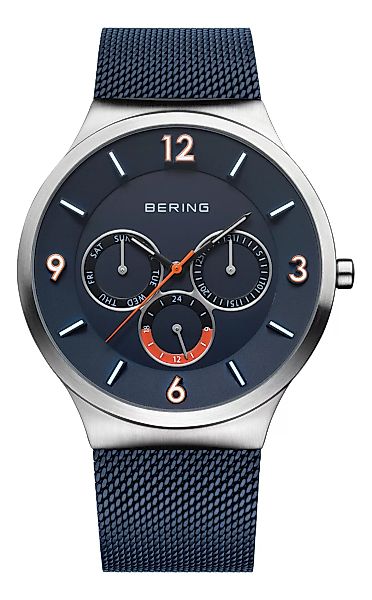 Bering Multifunktionsuhr mit Milanaise Armband Blau 33441-307 Herrenuhr günstig online kaufen
