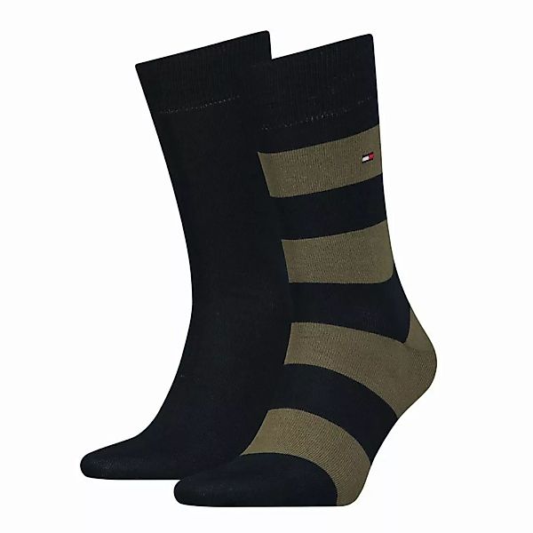 TOMMY HILFIGER Herren Socken, 2er Pack - Rugby Sock, Strümpfe, Streifen, un günstig online kaufen