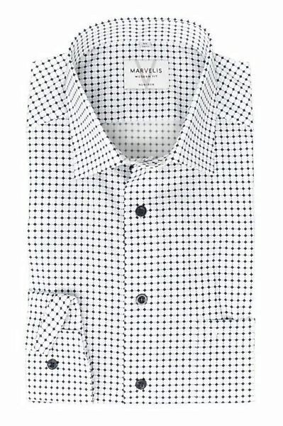 MARVELIS Businesshemd Businesshemd - Modern Fit - ELA - Muster - Blau günstig online kaufen