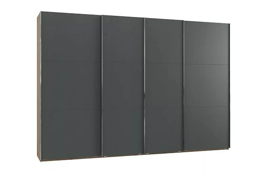 Schiebetürenschrank groß Grau 350 cm breit mit Syncro-Technik LEVEL36 A günstig online kaufen