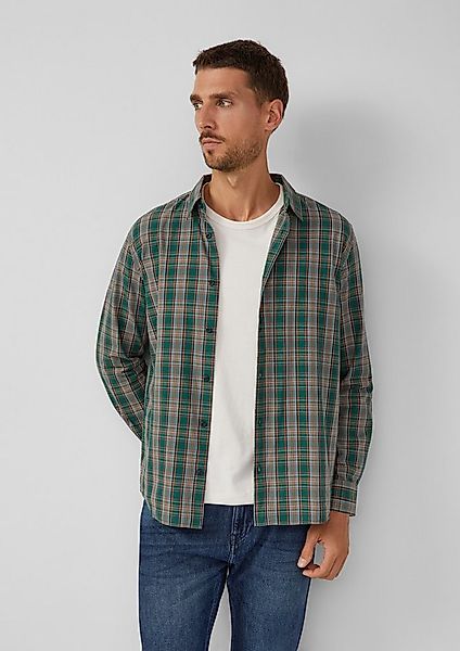 s.Oliver Langarmhemd Hemd Regular Fit: Kariertes Baumwoll-Hemd mit Kentkrag günstig online kaufen