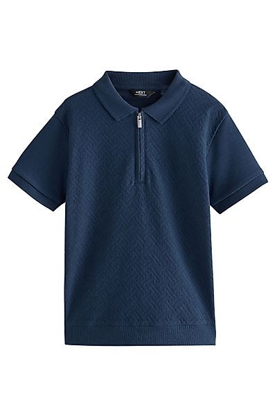 Next Poloshirt Strukturiertes Kurzarm-Polohemd aus Baumwolle günstig online kaufen