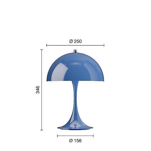 Louis Poulsen LED-Akkulampe Panthella 250, indigoblau, IP44 günstig online kaufen