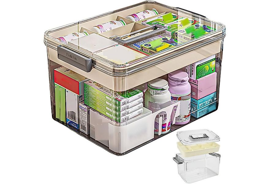 HEYHIPPO Stapelbox Handliche Medikamentenbox mit 2 Etagen, groß und praktis günstig online kaufen