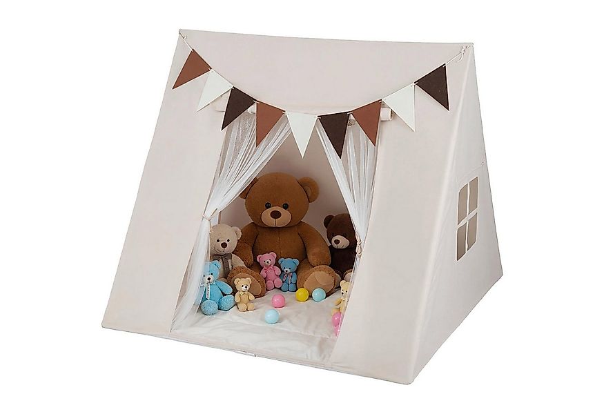 COSTWAY Spielzelt Großes Indoor-Spielzelt mit waschbarer gepolsterter Matte günstig online kaufen