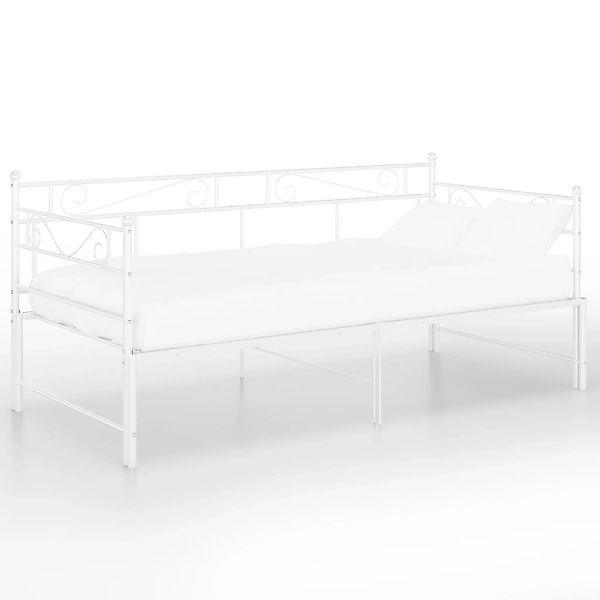 Ausziehsofa Bettgestell Weiß Metall 90x200 Cm günstig online kaufen