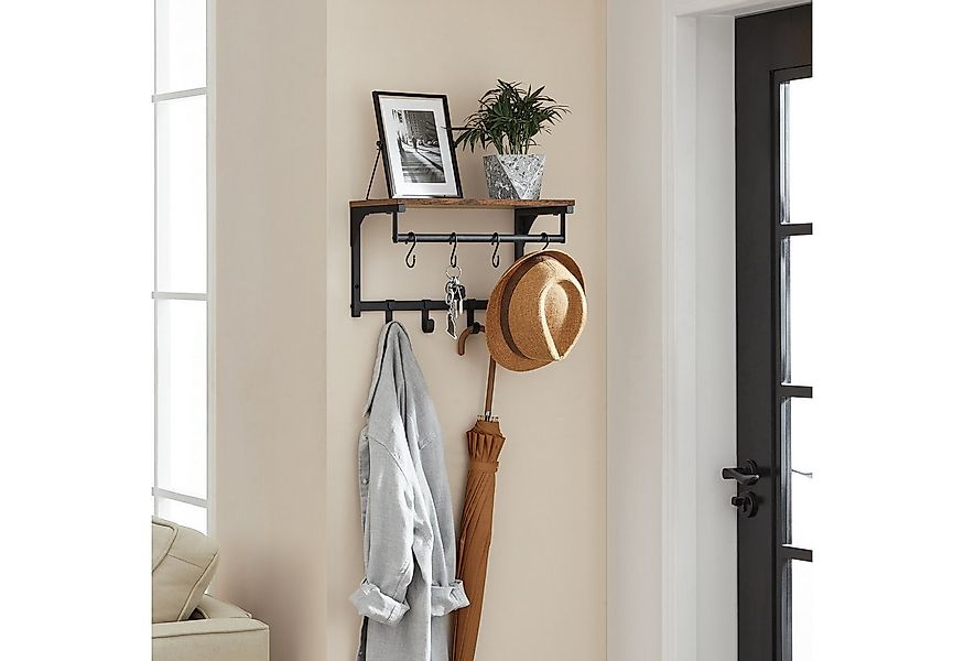 VASAGLE Wandgarderobe (1 St), Wandregale mit 8 Haken, 40 x 24 x 24 cm (L x günstig online kaufen