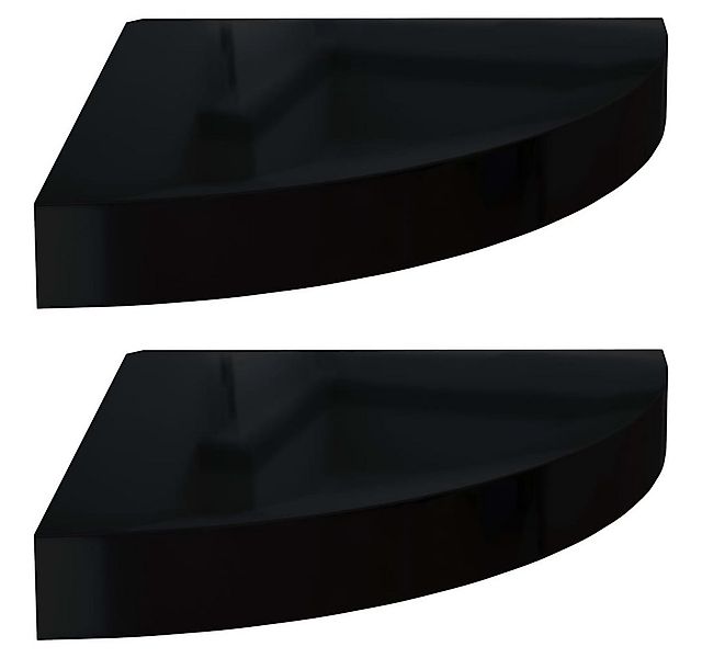 furnicato Wandregal Eck-Schweberegale 2 Stk. Hochglanz-Schwarz 25x25x3,8 cm günstig online kaufen