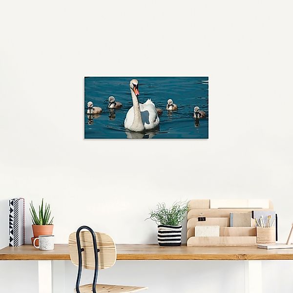 Artland Glasbild »Höckerschwan Familie«, Vögel, (1 St.), in verschiedenen G günstig online kaufen