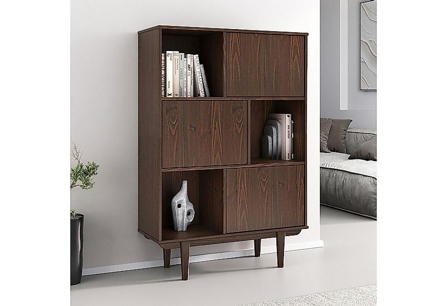 IDIMEX Highboard SIMONA, Wohnzimmerschrank offene Fächer & 3 Türen Massivho günstig online kaufen