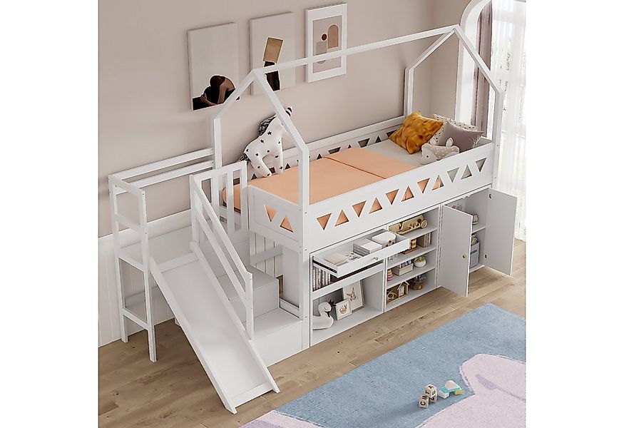 Odikalo Kinderbett Einzelbett mit Rutsche und magnetischer Tür,ohne Matratz günstig online kaufen