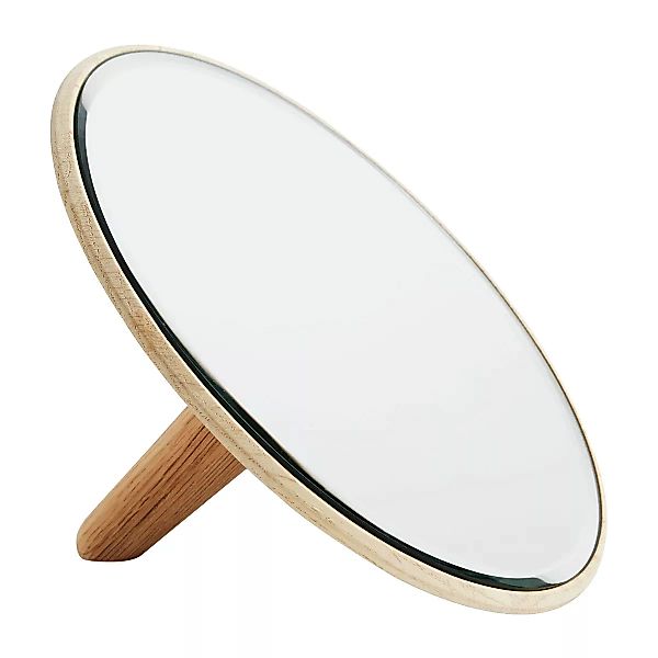 Woud - Barb Kosmetikspiegel - eiche/spiegel/lackiert/Ø x H:  26 x 6cm/Größe günstig online kaufen