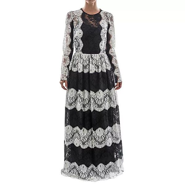 Dolce & Gabbana Langes Langes Kleid Aus Spitze 48 Black günstig online kaufen