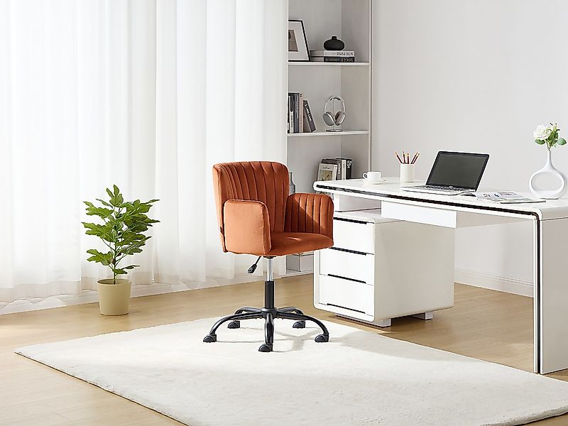 Bürostuhl höhenverstellbar - Samt - Terracotta - TOARA günstig online kaufen