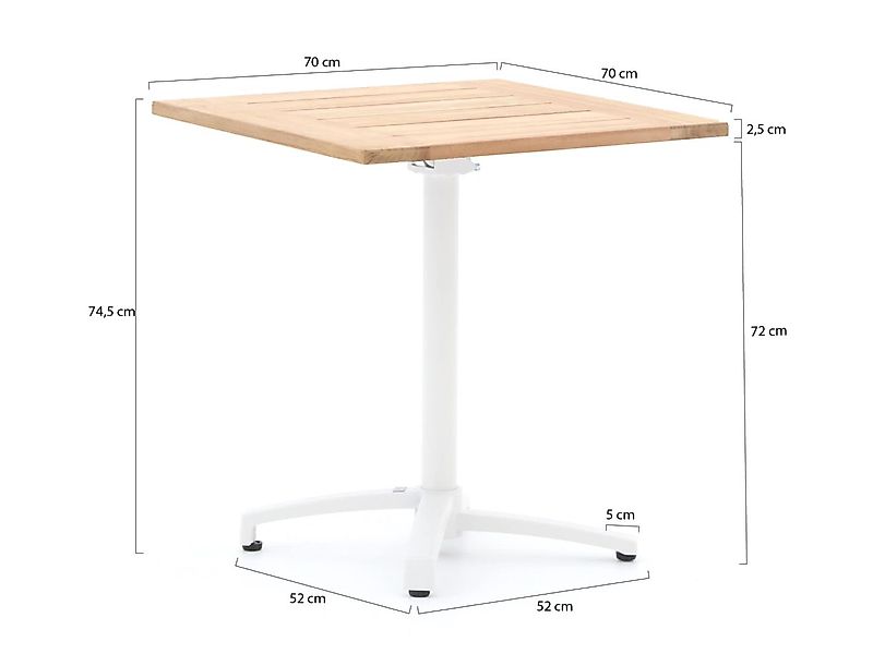 Bellagio Canzo Klapptisch 70x70x75cm günstig online kaufen