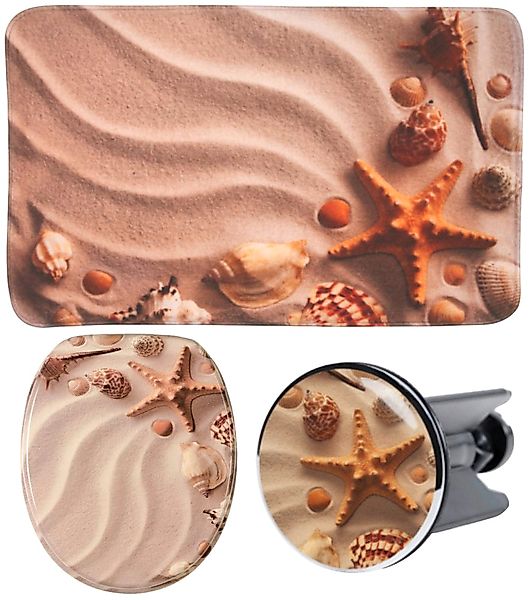 Sanilo Badaccessoire-Set "Sanibel" bestehend aus WC-Sitz, Badteppich und Wa günstig online kaufen