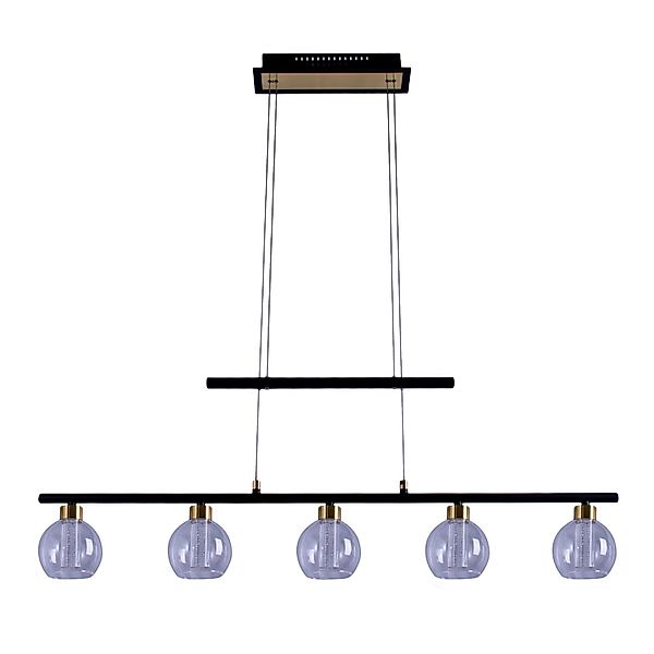 Näve LED-Pendelleuchte Brass Glas Schwarz 90 cm günstig online kaufen