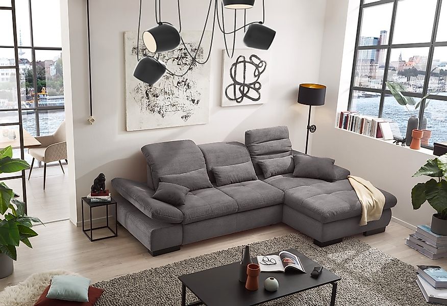 set one by Musterring Ecksofa »SO4100 V«, mit verstellbaren Kopfteilen, wah günstig online kaufen