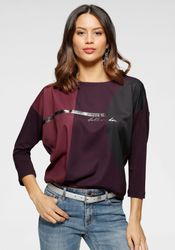 Laura Scott Shirtbluse im Materialmix mit Folienprint - NEUE FARBEN günstig online kaufen