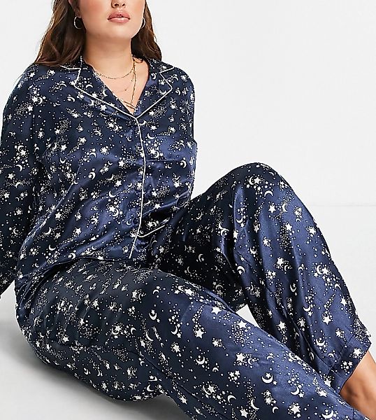 Vero Moda Curve – Mix & Match – Pyjamahose mit kosmischem Print-Mehrfarbig günstig online kaufen