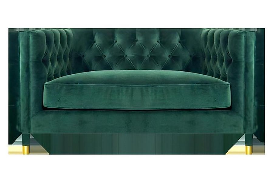 Xlmoebel Sofa Zweiersofa aus grünem Textilgewebe in modernem Chesterfield-D günstig online kaufen