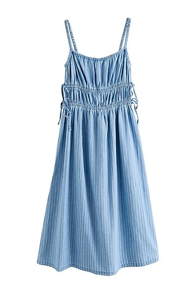 Next Midikleid Gestreiftes Jeans-Midikleid mit Trägern günstig online kaufen