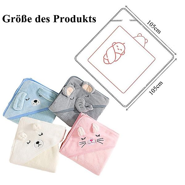 NUODWELL Kapuzenhandtuch Baby Kapuzenhandtuch mit Waschlappen,mit günstig online kaufen