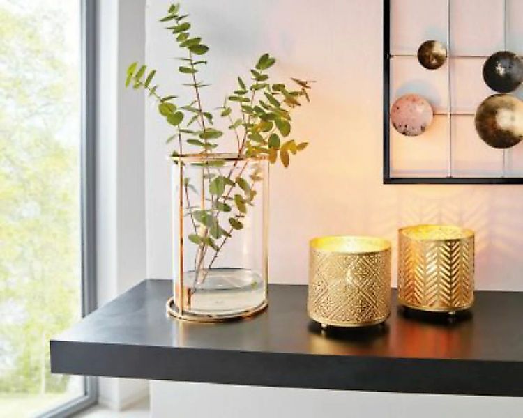 HOME Living Windlicht SPAR-SET 2x Gold Windlichter gold günstig online kaufen